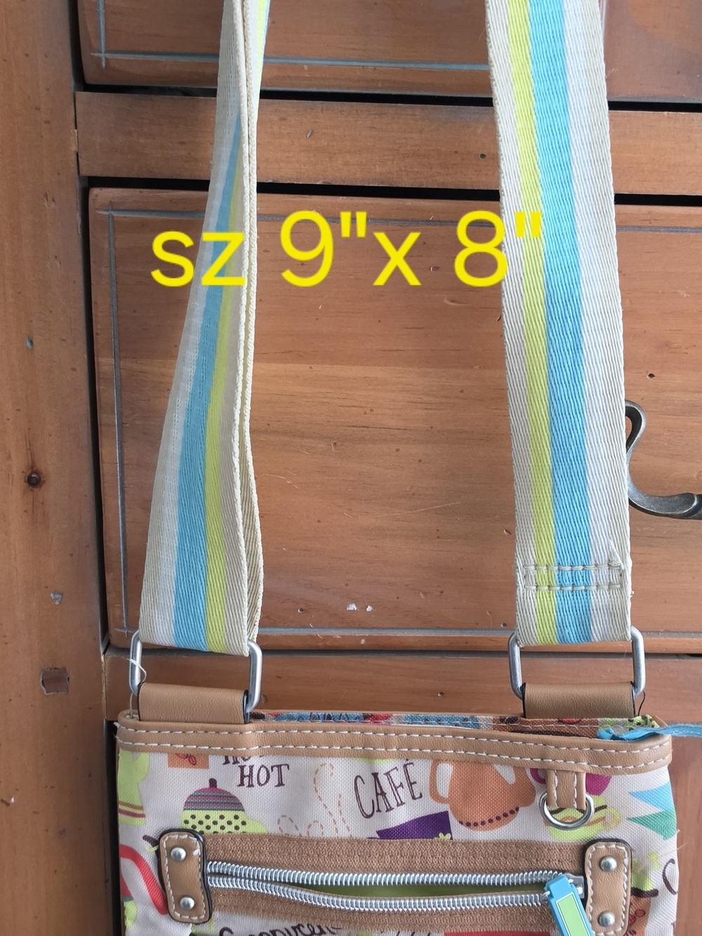 Lily Bloom Canvas Coffee-Themed Purse in Multicolor Stripe